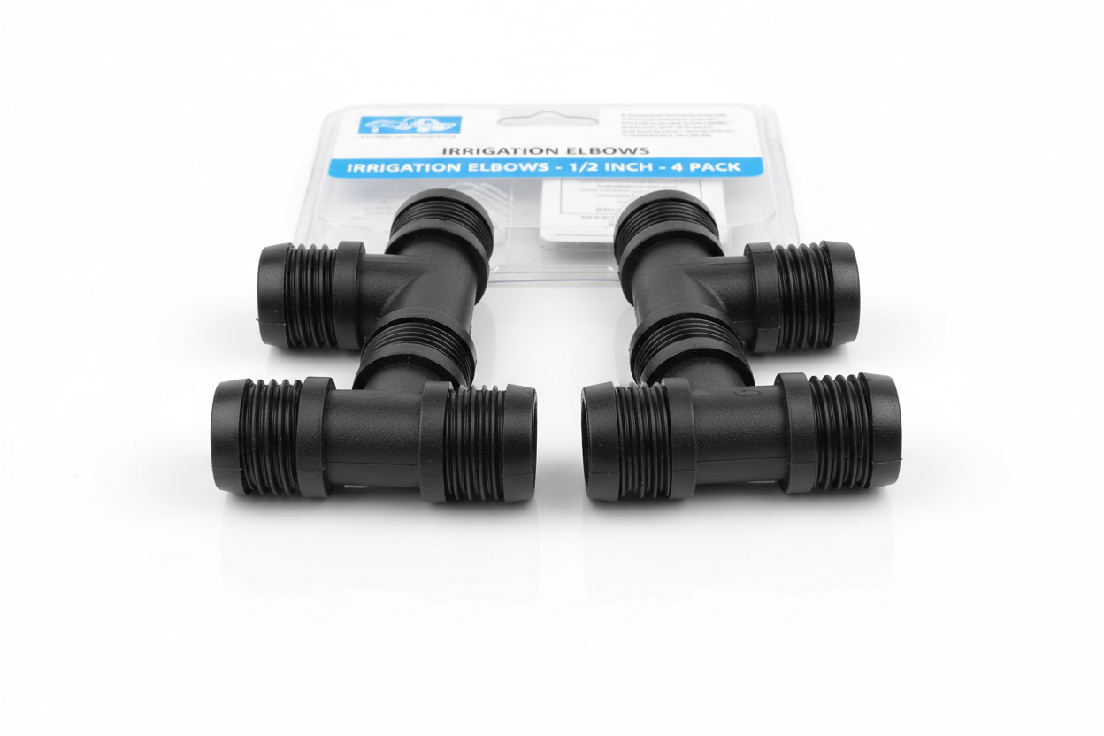 Durable 1/2 Inch Barbed Elbow Fittings 4 Pack Irrigation Connectors (2 photos)